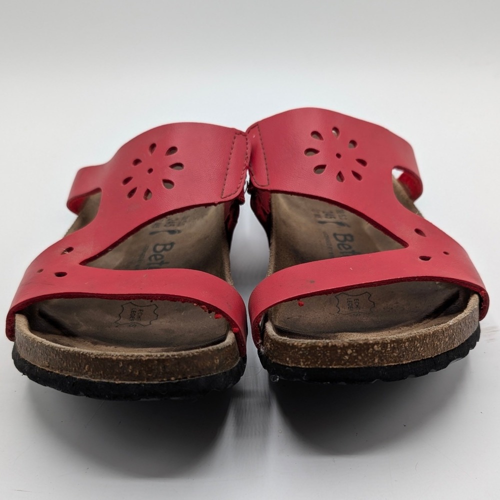 Betula by Birkenstock Red Floral Cutout Slide Sandals Womens 38 L7 M5